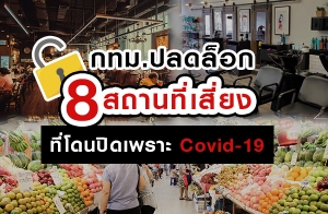 ���.�Ŵ��͡ 8 ʶҹ�������§ ⴹ�١�Դ���� COVID-19 ����ҹ����� ��Ҵ�Ѵ �Դ������ѹ�������͹�