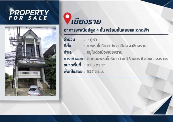 อาคารพาณิชย์ ถนนพหลโยธิน เชียงราย อาคารพาณิชย์ ถนนพหลโยธิน เชียงราย